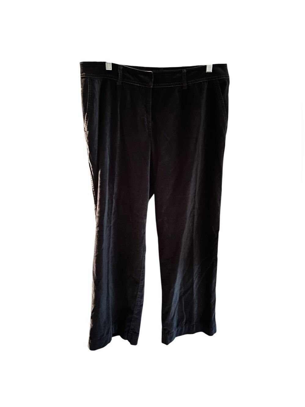 J. Jill Velvet Straight Leg Trousers Size 14 Petite Zip Up Front Pockets NWT